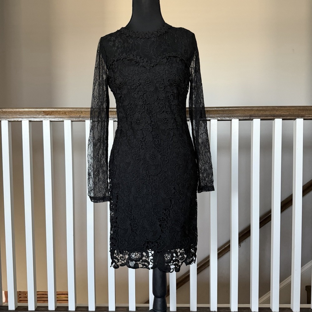 Romeo & Juliet NWT Couture Dress Black Lace Long Sleeve Sz M Goth Grunge Indie